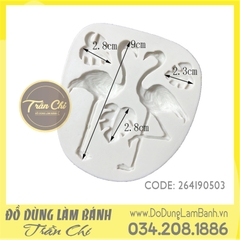 Khuôn silicone Hồng hạc Flamingo và lá nhỏ (SL9382)