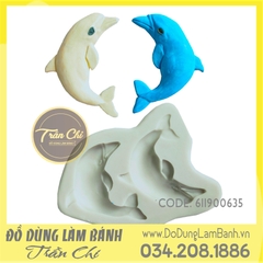 Khuôn silicone Cá heo nhảy 2c - Xám