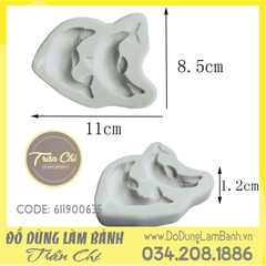 Khuôn silicone Cá heo nhảy 2c - Xám