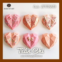 VT2722 - Khuôn silicone vỉ Trái TIM KIM CƯƠNG 6c (8/2)