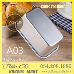 LA03 - Khuôn LOAF nhôm đúc chữ nhật Bánh Mì - A03 (13.8x8x6.5cm) (4/6)