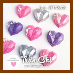 VT2722 - Khuôn silicone vỉ Trái TIM KIM CƯƠNG 6c (8/2)