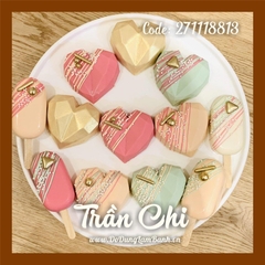 VT2722 - Khuôn silicone vỉ Trái TIM KIM CƯƠNG 6c (8/2)