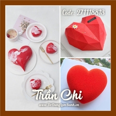VT2722 - Khuôn silicone vỉ Trái TIM KIM CƯƠNG 6c (8/2)