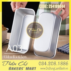 LA03 - Khuôn LOAF nhôm đúc chữ nhật Bánh Mì - A03 (13.8x8x6.5cm) (4/6)