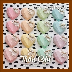 VN880 - Khuôn silicone vỉ Trái tim KIM CƯƠNG nhỏ 15c NÂU