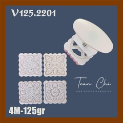 V125.2201 - Khuôn ấn TTLX 125gr VUÔNG - 04 mặt hình HOA (21/5)