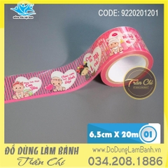 Dây quấn thành Ropper DT - Mẫu 01 Bé GÁI hồng - 6.5cm x 20m