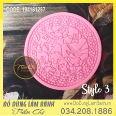 Khuôn silicone LACE tròn CHIM, HOA LÁ - Style 3