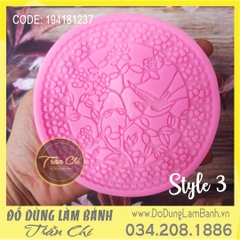 Khuôn silicone LACE tròn CHIM, HOA LÁ - Style 3