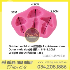 Khuôn silicone Nấm 3c nhỏ