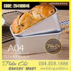 LA04 - Khuôn LOAF nhôm đúc chữ nhật Bánh Mì - A04 (15.2x8.8x6.8cm) (4/6)