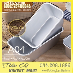 LA04 - Khuôn LOAF nhôm đúc chữ nhật Bánh Mì - A04 (15.2x8.8x6.8cm) (4/6)