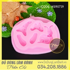 Khuôn silicone Nấm 2c và ốc sên