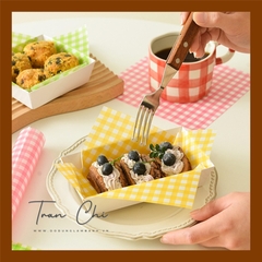 CRV01 - Giấy Lót hộp Bả Mía 18x18cm - CARO VÀNG - Xấp 97-100t (5/6)