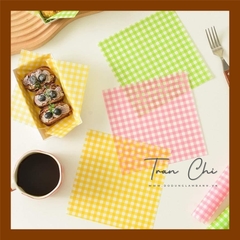 CRV01 - Giấy Lót hộp Bả Mía 18x18cm - CARO VÀNG - Xấp 97-100t (5/6)