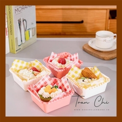 CRX01 - Giấy Lót hộp Bả Mía 18x18cm - CARO XANH LÁ - Xấp 97-100t (5/6)