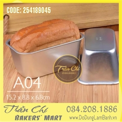 LA04 - Khuôn LOAF nhôm đúc chữ nhật Bánh Mì - A04 (15.2x8.8x6.8cm) (4/6)