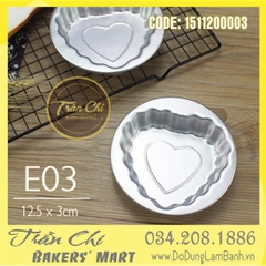 Khuôn nhôm đúc TRÁI TIM DÚN - E03 (12.5x3cm)