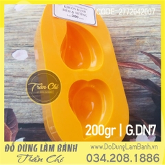 Khuôn GÕ dẻo, nướng VT 200gr - Mẫu 7 TRÁI ĐÀO 2C