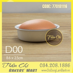 Khuôn nhôm đúc OVAL trắng - D00 (8.6x2.5cm) (Updated 11/21)