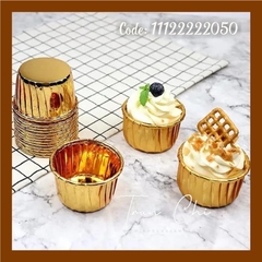 CNV50 - Ly CUPCAKE tròn NHŨ VÀNG tròn Lớn 7x5x3.5cm - Lốc 47-50c (31/5)