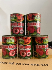 VẢI thiều ngâm RICH FRUIT - Lon 565gr