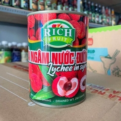 VẢI thiều ngâm RICH FRUIT - Lon 565gr