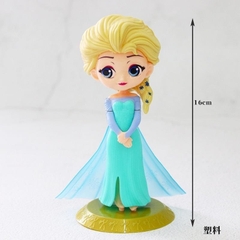 Hình trang trí Công chúa ELSA VÁY XANH nhựa nhẹ có đế 14cm (ELSA14)