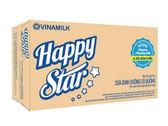 Sữa Tươi dinh dưỡng CÓ ĐƯỜNG Happy Star Vinamilk - Gói 220ml