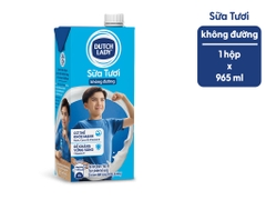 Sữa Tươi tiệt trùng KHÔNG ĐƯỜNG Dutch Lady - Hộp 965ml