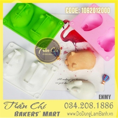 VT0907 - Khuôn silicone vỉ Heo, Thỏ Ú 2c (10/2)