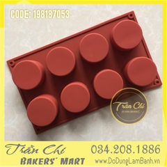 Khuôn silicone vỉ TRỤ tròn trơn 8c