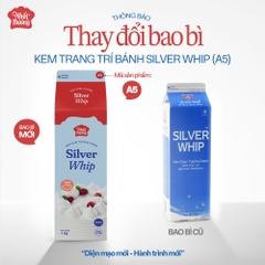 A5 - Kem trang trí bánh Topping SILVER WHIP Nhất Hương - Hộp 1kg