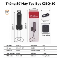 Máy đánh tạo bọt Cafe sạc Điện có giá đỡ kết hợp với Sạc KJBQ-10 (KO BẢO HÀNH) 