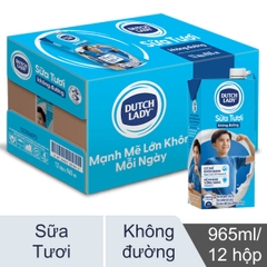 Sữa Tươi tiệt trùng KHÔNG ĐƯỜNG Dutch Lady - Hộp 965ml