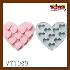 Khuôn silicone vỉ Trái Tim trung 10c hình tim (VT1080)
