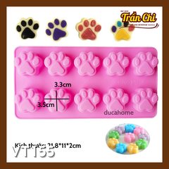 Khuôn silicone vỉ Bàn Chân Mèo 10c NHỎ Chữ Nhật (VT155)