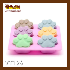 Khuôn silicone vỉ Bàn Chân Mèo 6c Chữ Nhật (VT196)