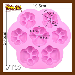 Khuôn silicone vỉ Bàn Chân Mèo 7c 3D nổi (VT39)