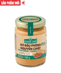 Bơ Đậu Phộng NGUYÊN CHẤT Mịn Golden Farm - Hủ 190gr