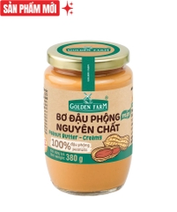 Bơ Đậu Phộng NGUYÊN CHẤT Mịn Golden Farm - Hủ 380gr