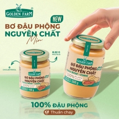 Bơ Đậu Phộng NGUYÊN CHẤT Mịn Golden Farm - Hủ 190gr