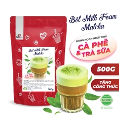 Bột MILK FOAM Vị Trà Xanh Matcha DPFOOD - Gói 500gr