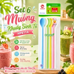 Muỗng Khuấy Sinh Tố nhựa 23cm Hofaco - Bịch 6c (HPB114)
