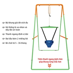 Xích Đu Nhún Nhảy JUMPER KIDS JPK102 Bộ Cao Cấp Cho Bé Vận Động, Tập Đi, Phát Triển Thể Chất