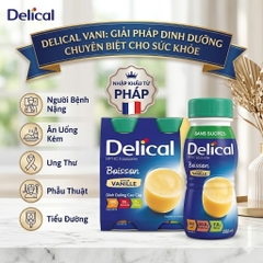 Sữa Delical Vani lốc 4 chai- nắp xanh- cho người ung thư, phẫu thuật, tiểu đường