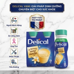 Sữa Delical Vani lốc 4 chai- nắp xanh- cho người ung thư, phẫu thuật, tiểu đường
