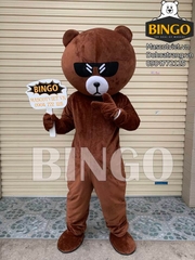 Mascot gấu Brown đeo kính