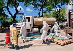 Diễn tập ứng phó khi gặp sự cố hóa chất, tràn dầu tại các cơ sở, nhà máy KCN